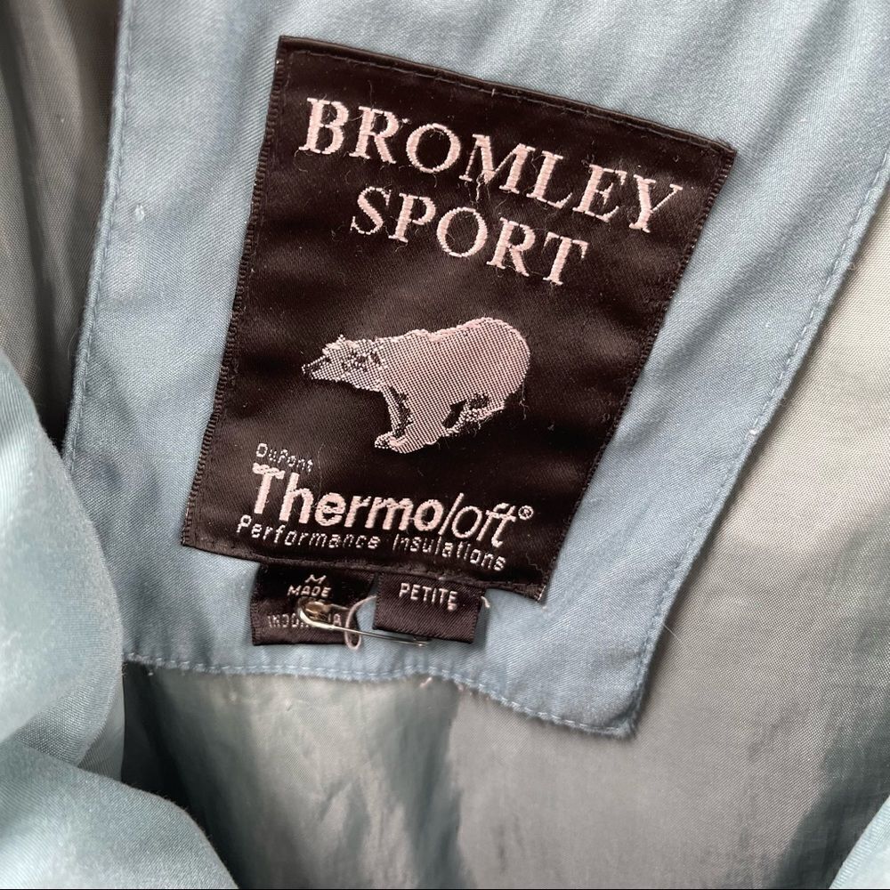 Bromley Sport Thermoloft teal puffer jacket medium petite winter jacket coat M - Picture 8 of 14
